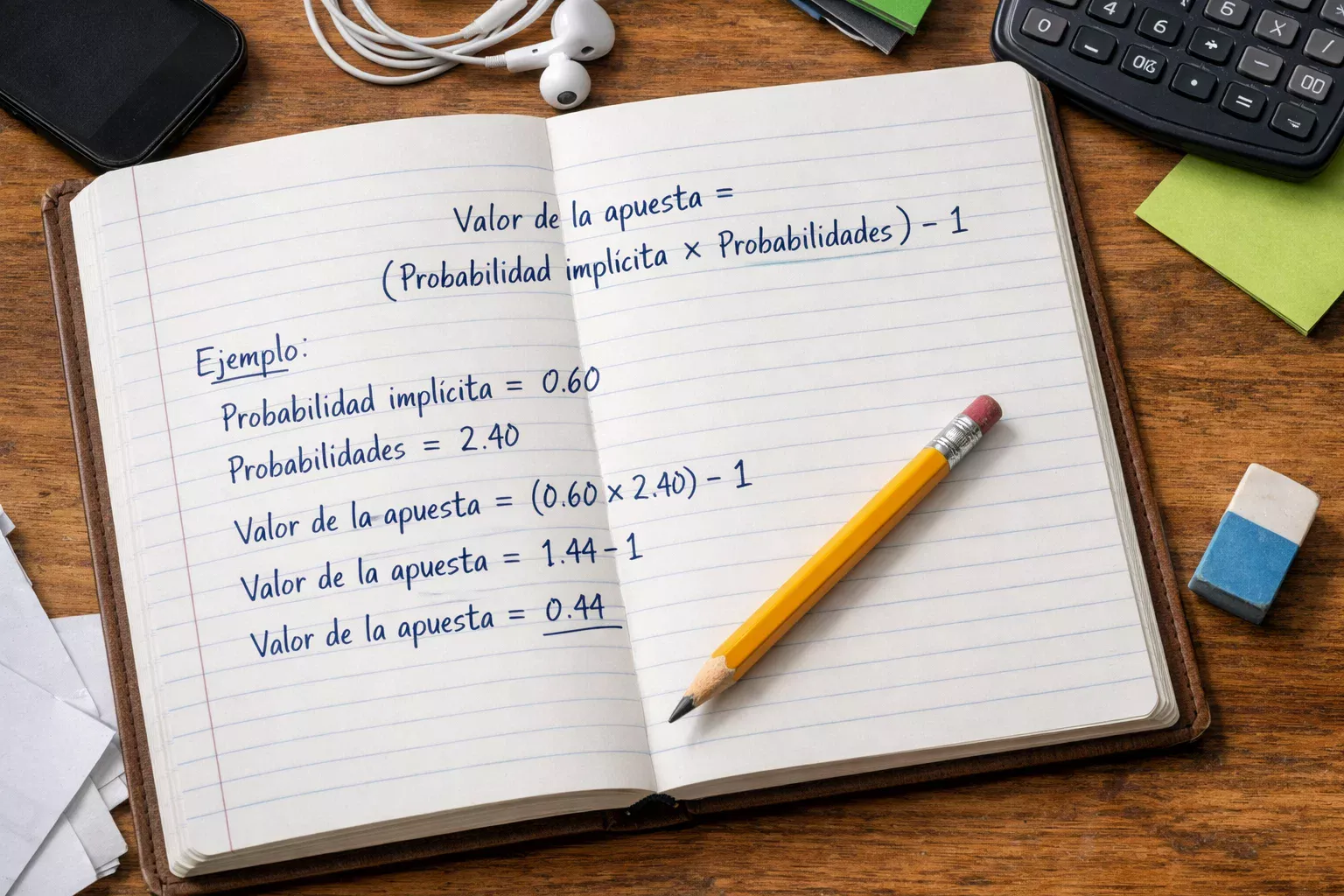 Quaderno aperto con calcoli matematici e formule