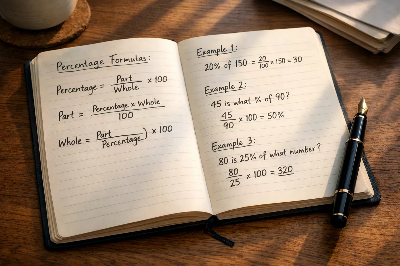 Quaderno con formule matematiche e calcoli per scommesse