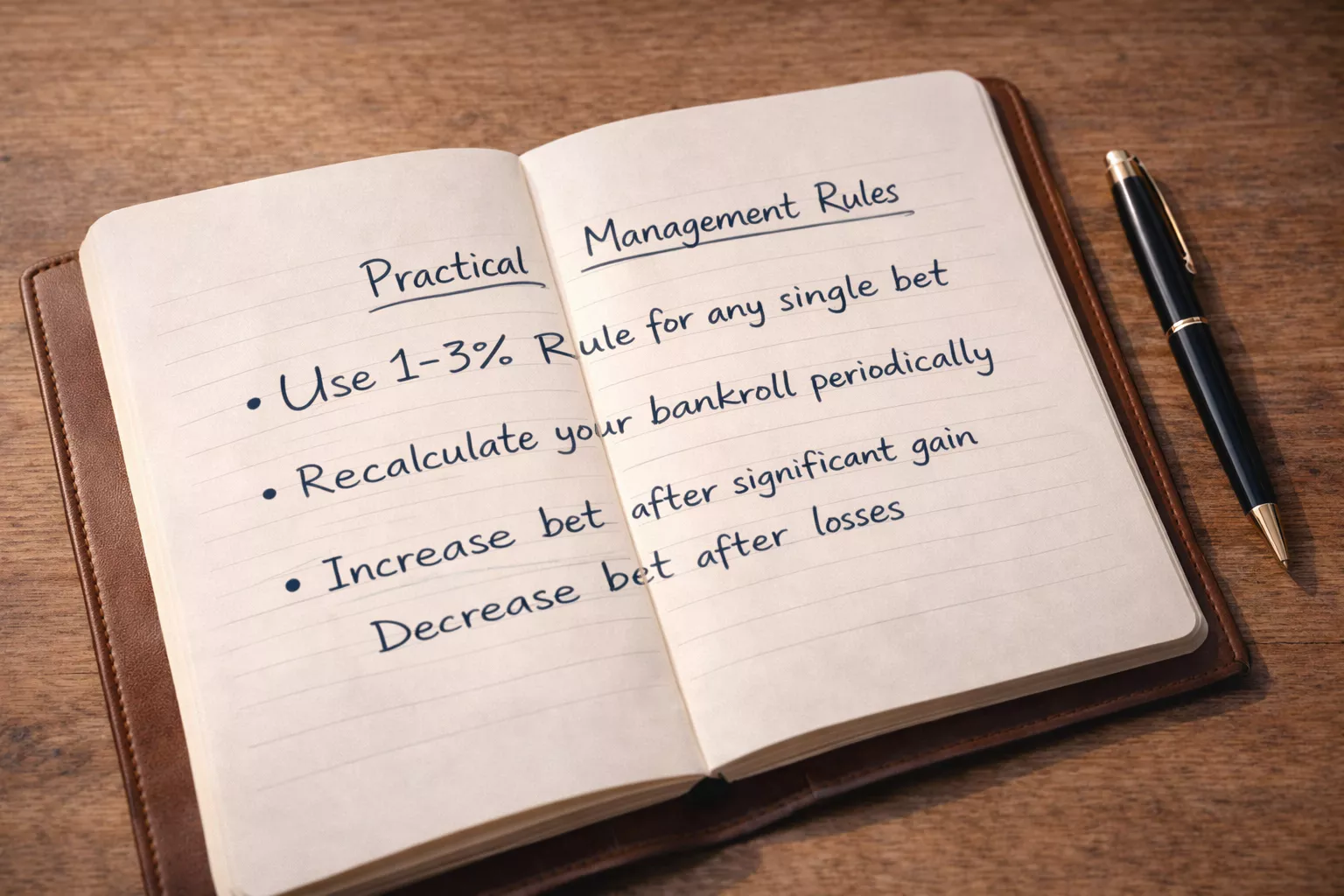 Lista di regole scritte su un blocco note